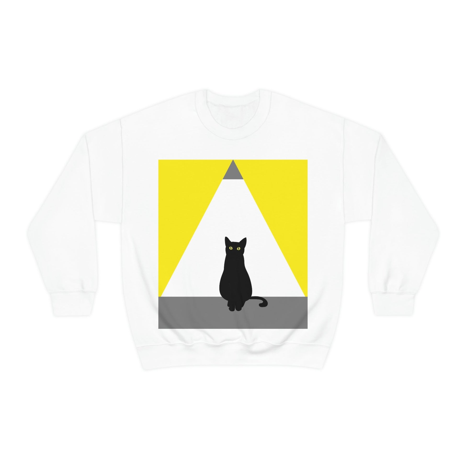 Black Cat Watching Lord of Light Looking At Sunset Unisex Heavy Blend™ Crewneck Sweatshirt Ichaku [Perfect Gifts Selection]