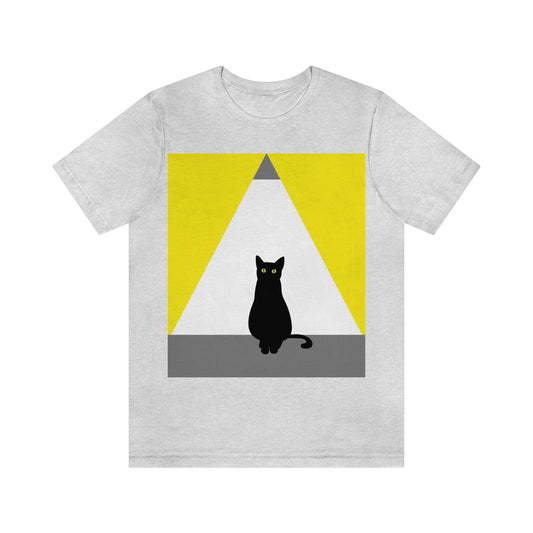 Black Cat Watching Lord of Light Looking At Sunset Unisex Jersey Short Sleeve T-Shirt Ichaku [Perfect Gifts Selection]