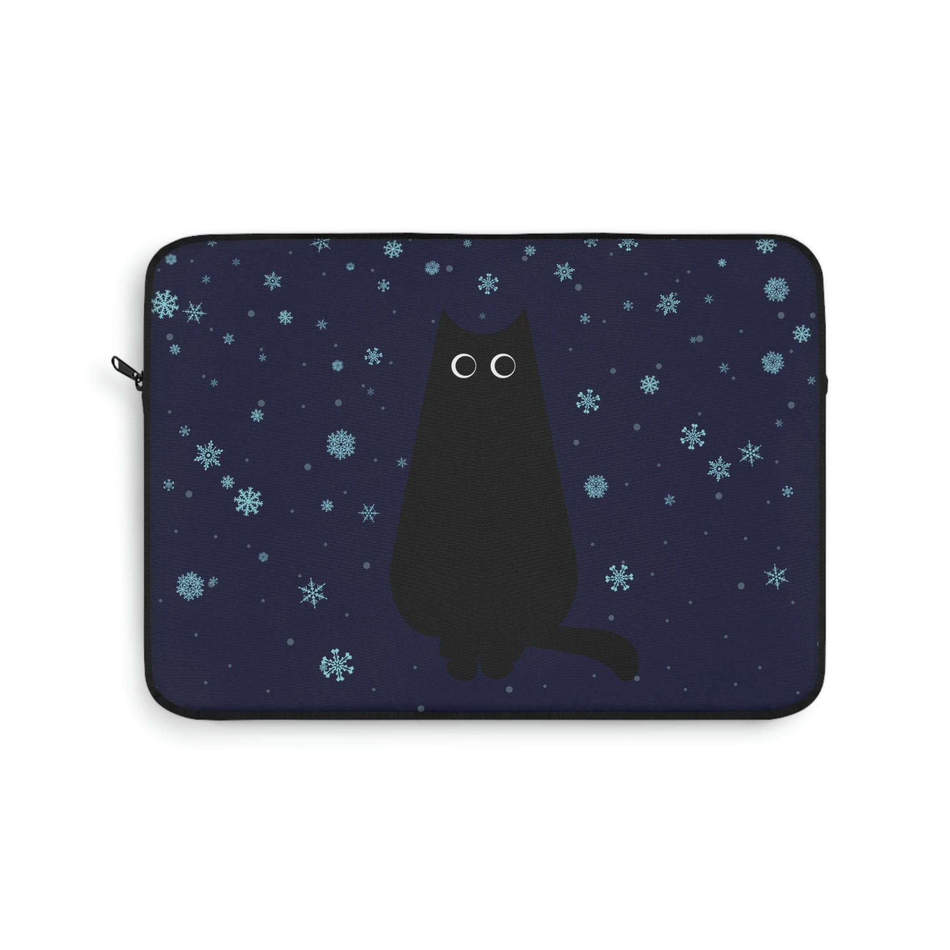 Black Cat Winter Snowflake Anime Art Laptop Sleeve Ichaku [Perfect Gifts Selection]