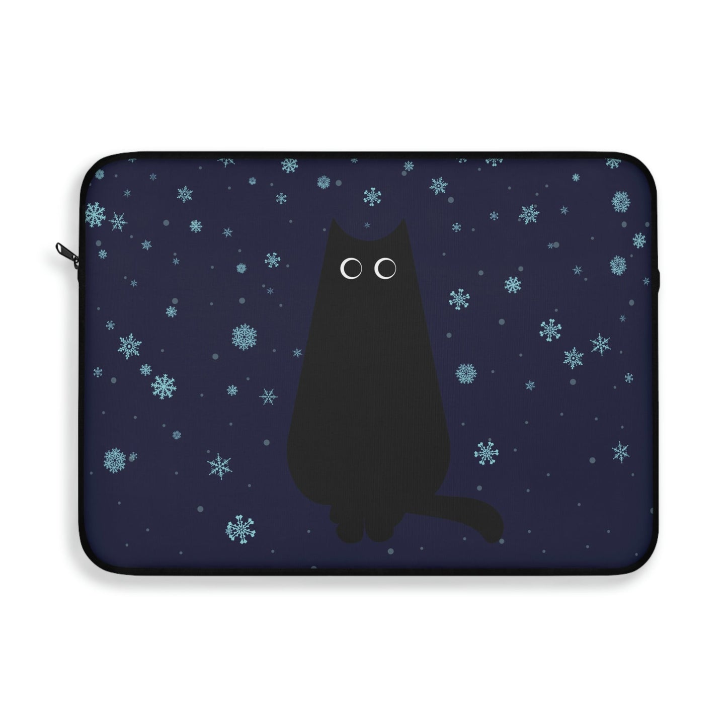 Black Cat Winter Snowflake Anime Art Laptop Sleeve Ichaku [Perfect Gifts Selection]