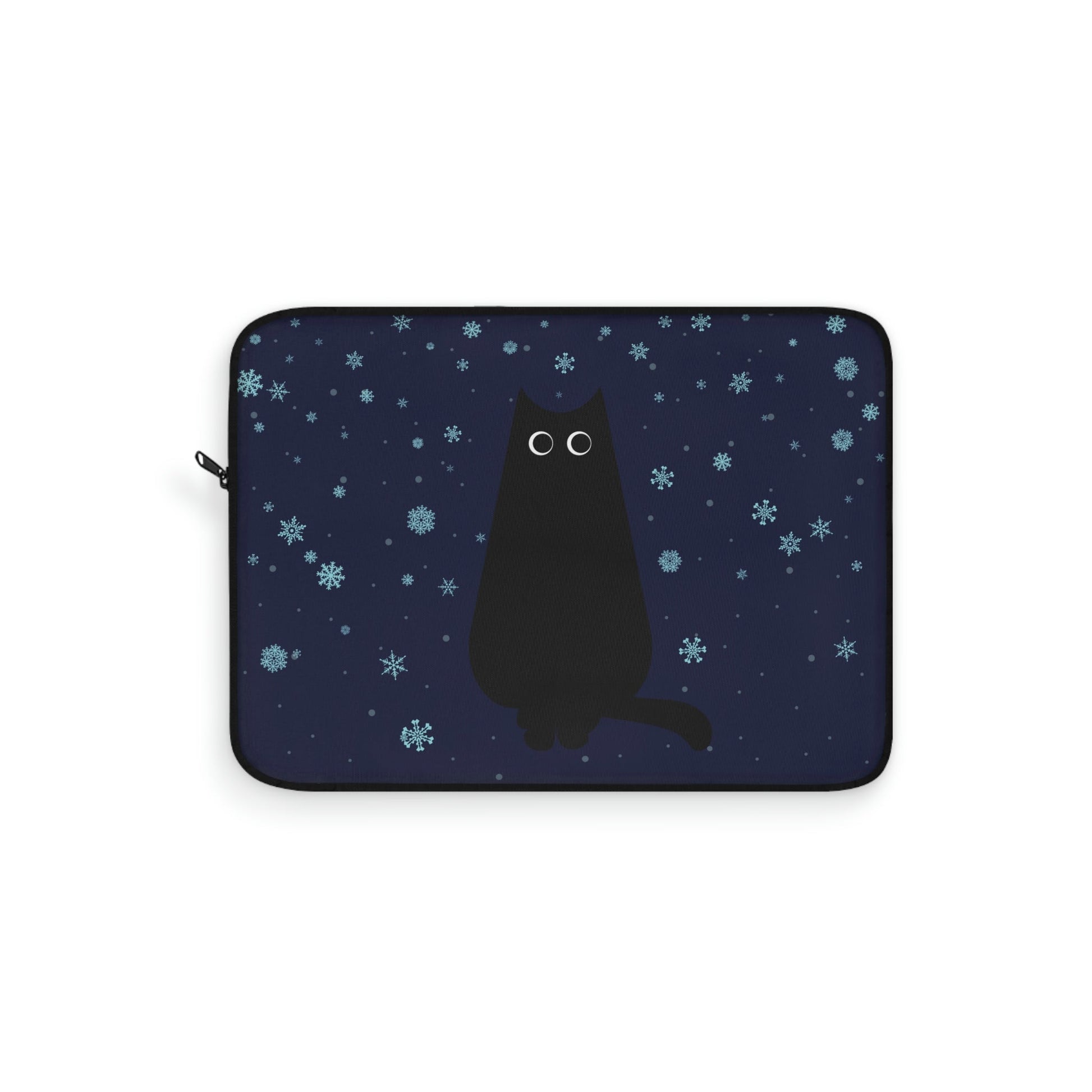 Black Cat Winter Snowflake Anime Art Laptop Sleeve Ichaku [Perfect Gifts Selection]