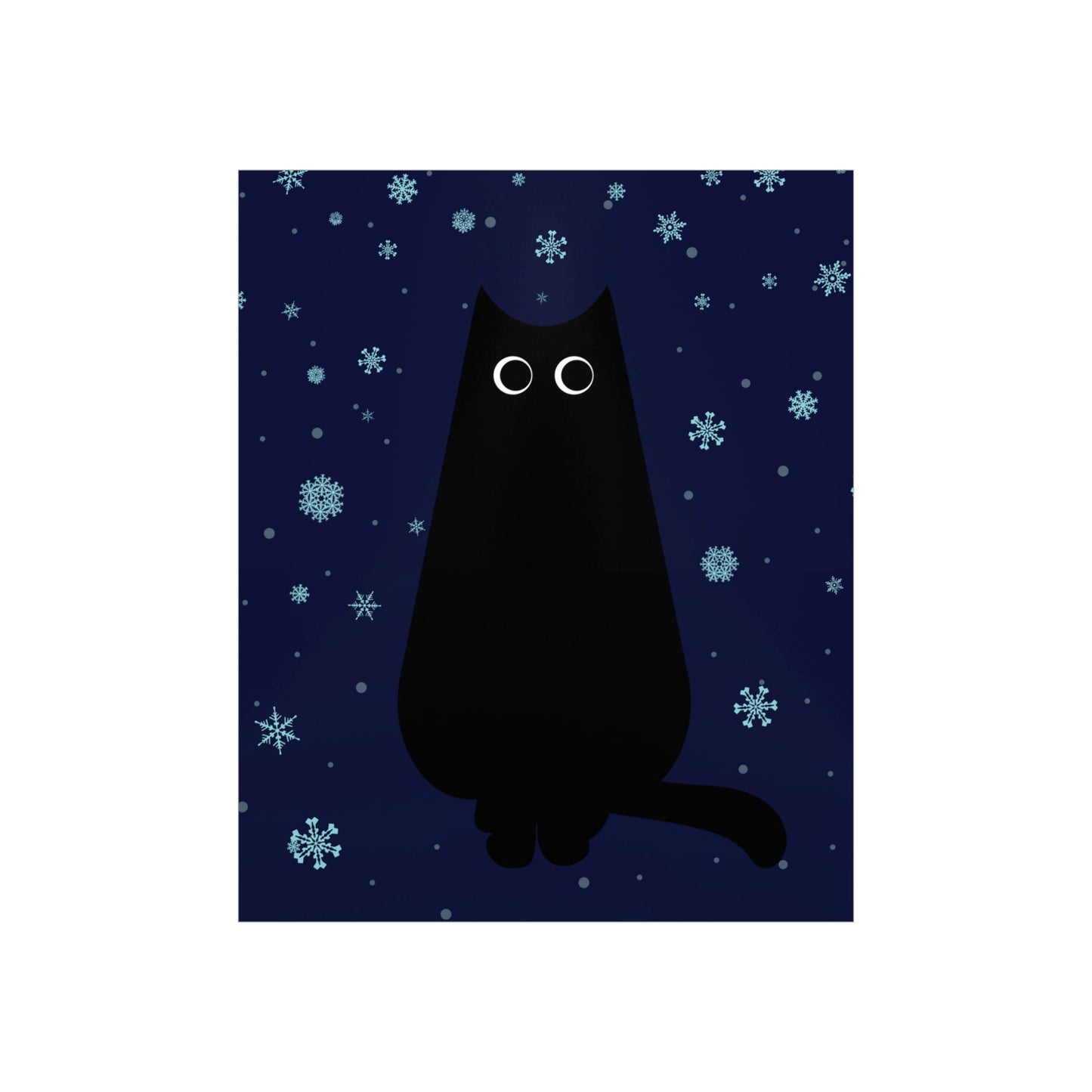 Black Cat Winter Snowflake Anime Art Premium Matte Vertical Posters Ichaku [Perfect Gifts Selection]