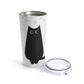 Black Cat Winter Snowflake Anime Art Stainless Steel Hot or Cold Vacuum Tumbler 20oz Ichaku [Perfect Gifts Selection]