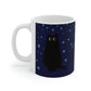 Black Cat Winter Snowflake Anime Art With Background Ceramic Mug 11oz Ichaku [Perfect Gifts Selection]