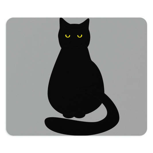 Black Cat with Eyes Animals Kitties Lovers Ergonomic Non-slip Creative Design Mouse Pad Ichaku [Perfect Gifts Selection]