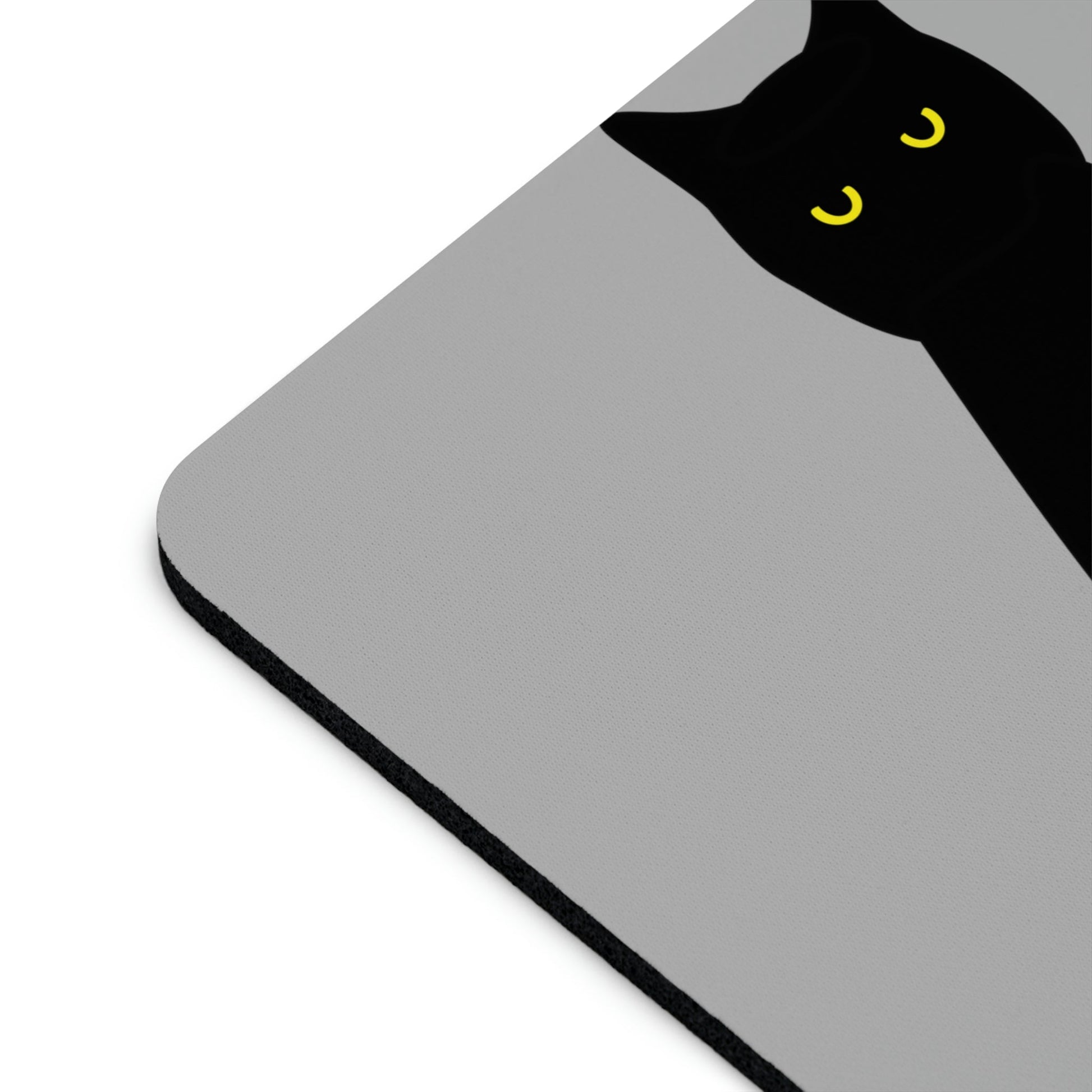 Black Cat with Eyes Animals Kitties Lovers Ergonomic Non-slip Creative Design Mouse Pad Ichaku [Perfect Gifts Selection]