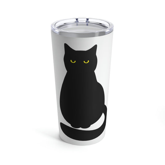 Black Cat with Eyes Animals Kitties Lovers Stainless Steel Hot or Cold Vacuum Tumbler 20oz Ichaku [Perfect Gifts Selection]