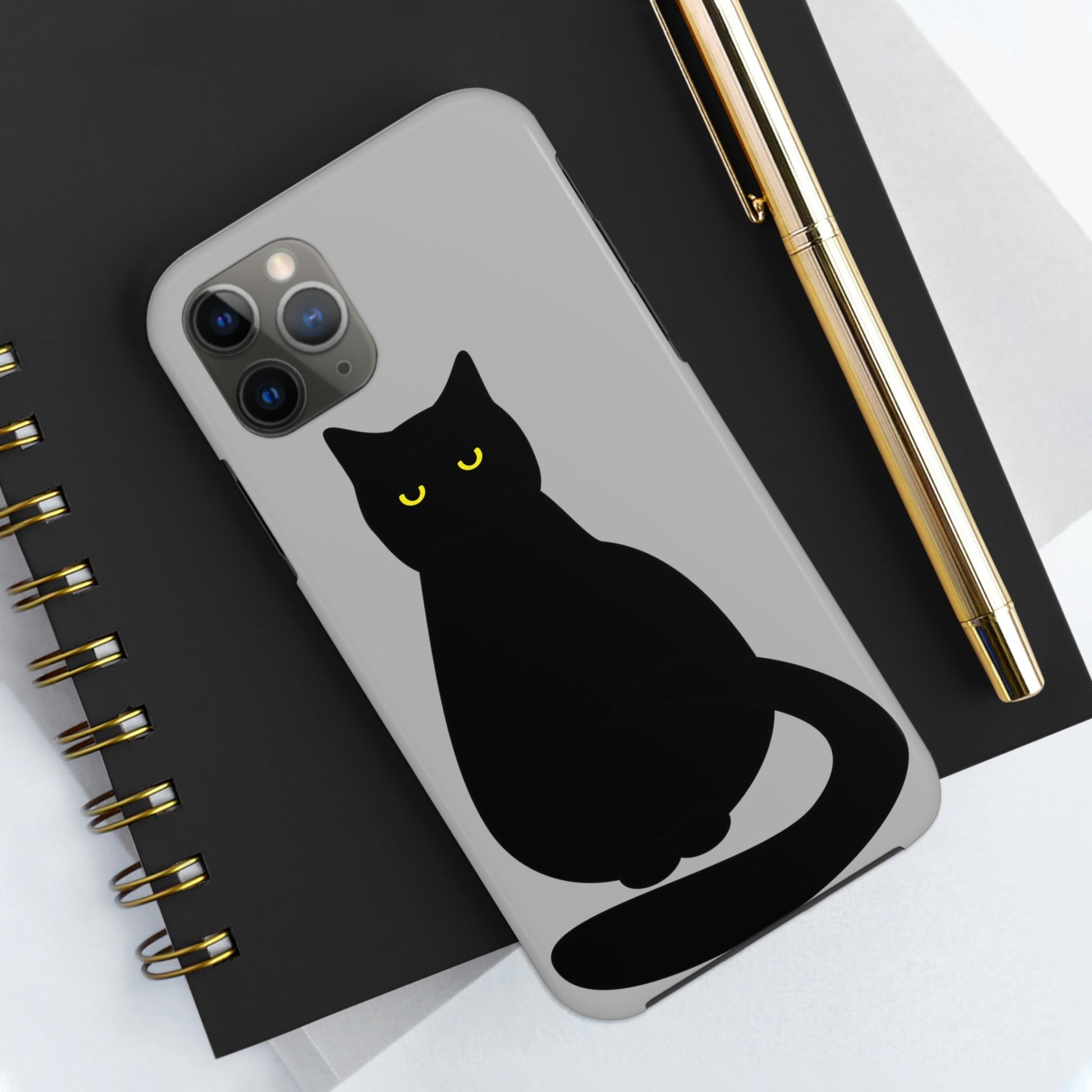 Black Cat with Eyes Animals Kitties Lovers Tough Phone Cases Case-Mate Ichaku [Perfect Gifts Selection]