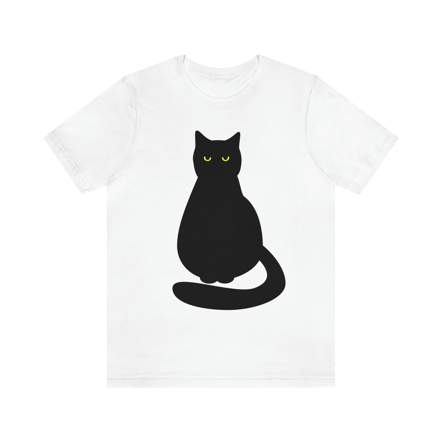 Black Cat with Eyes Animals Kitties Lovers Unisex Jersey Short Sleeve T-Shirt Ichaku [Perfect Gifts Selection]