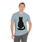 Black Cat with Eyes Animals Kitties Lovers Unisex Jersey Short Sleeve T-Shirt Ichaku [Perfect Gifts Selection]