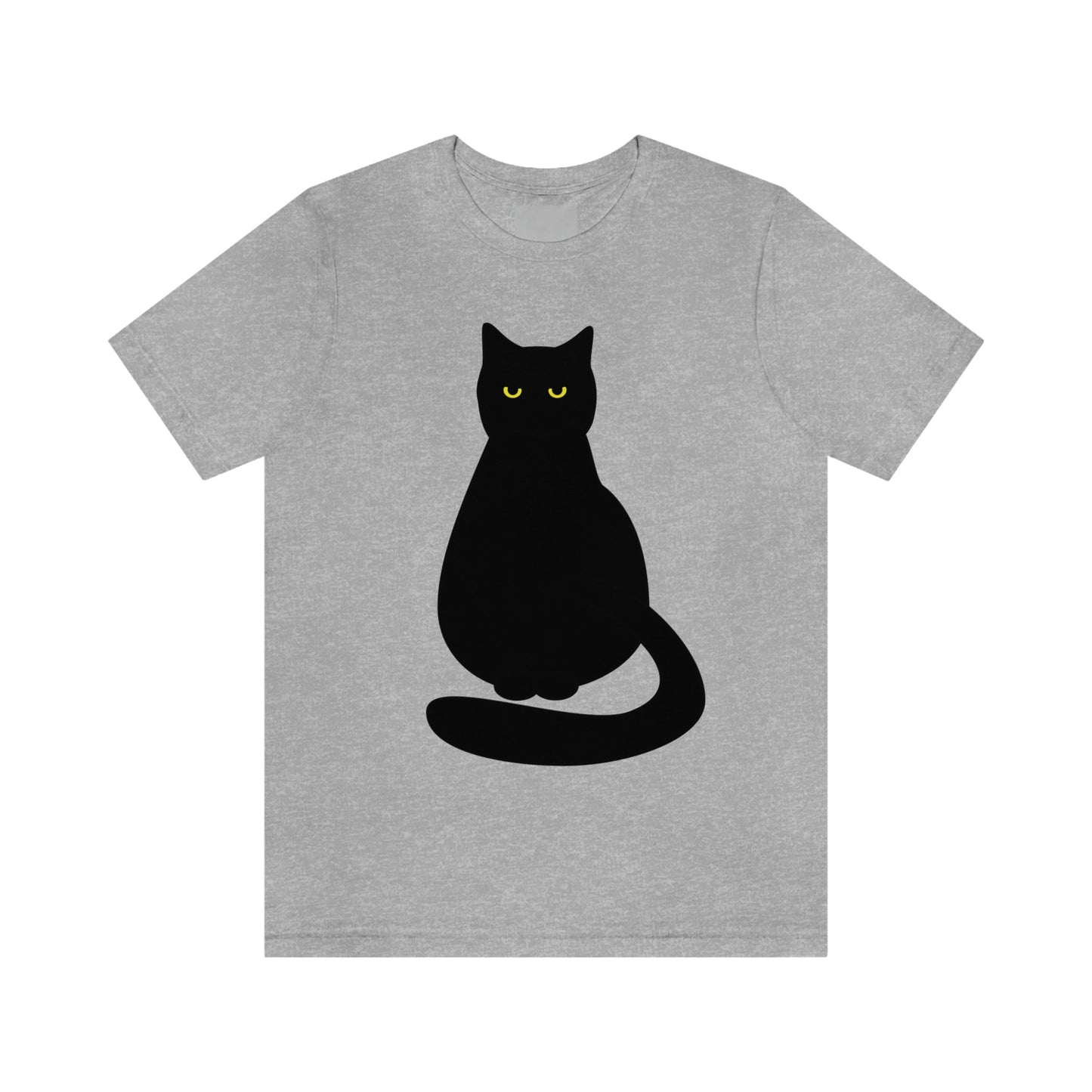 Black Cat with Eyes Animals Kitties Lovers Unisex Jersey Short Sleeve T-Shirt Ichaku [Perfect Gifts Selection]