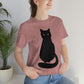 Black Cat with Eyes Animals Kitties Lovers Unisex Jersey Short Sleeve T-Shirt Ichaku [Perfect Gifts Selection]