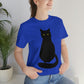 Black Cat with Eyes Animals Kitties Lovers Unisex Jersey Short Sleeve T-Shirt Ichaku [Perfect Gifts Selection]