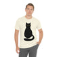 Black Cat with Eyes Animals Kitties Lovers Unisex Jersey Short Sleeve T-Shirt Ichaku [Perfect Gifts Selection]