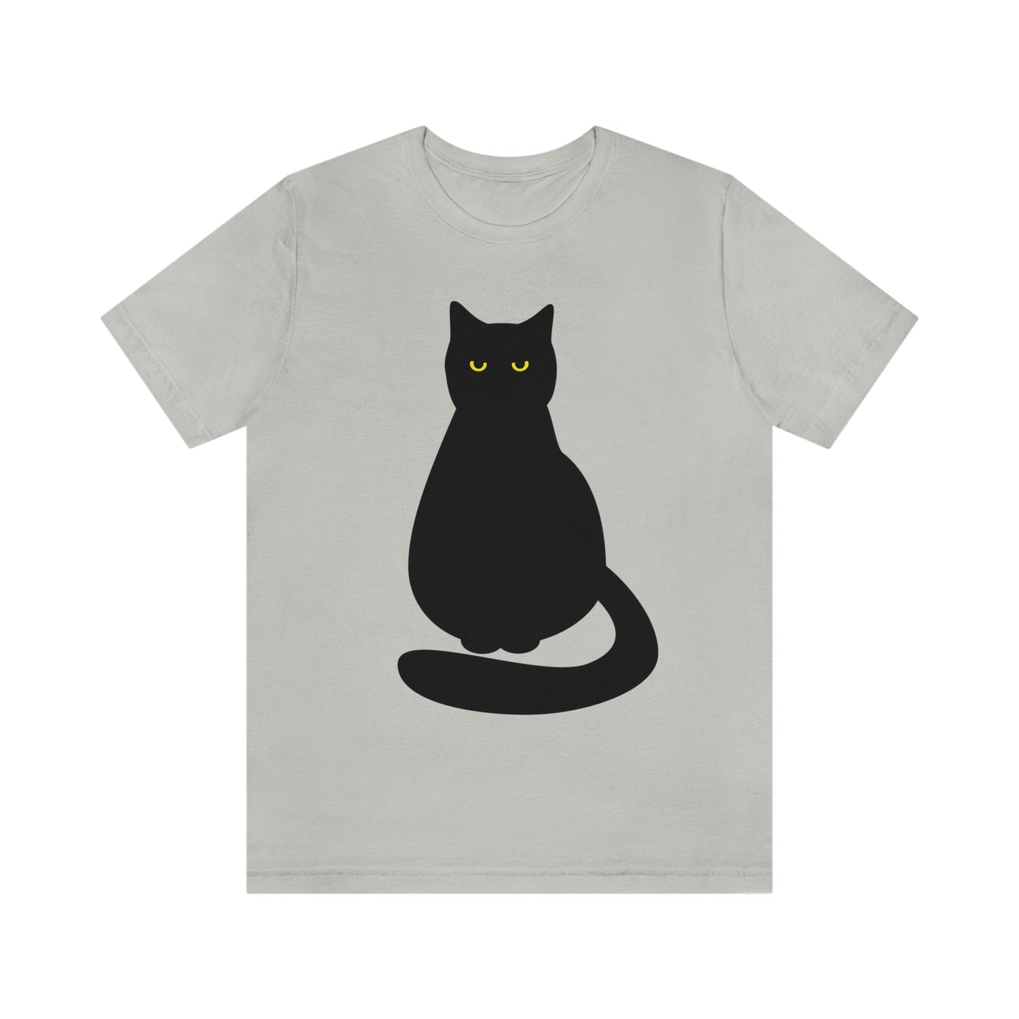 Black Cat with Eyes Animals Kitties Lovers Unisex Jersey Short Sleeve T-Shirt Ichaku [Perfect Gifts Selection]