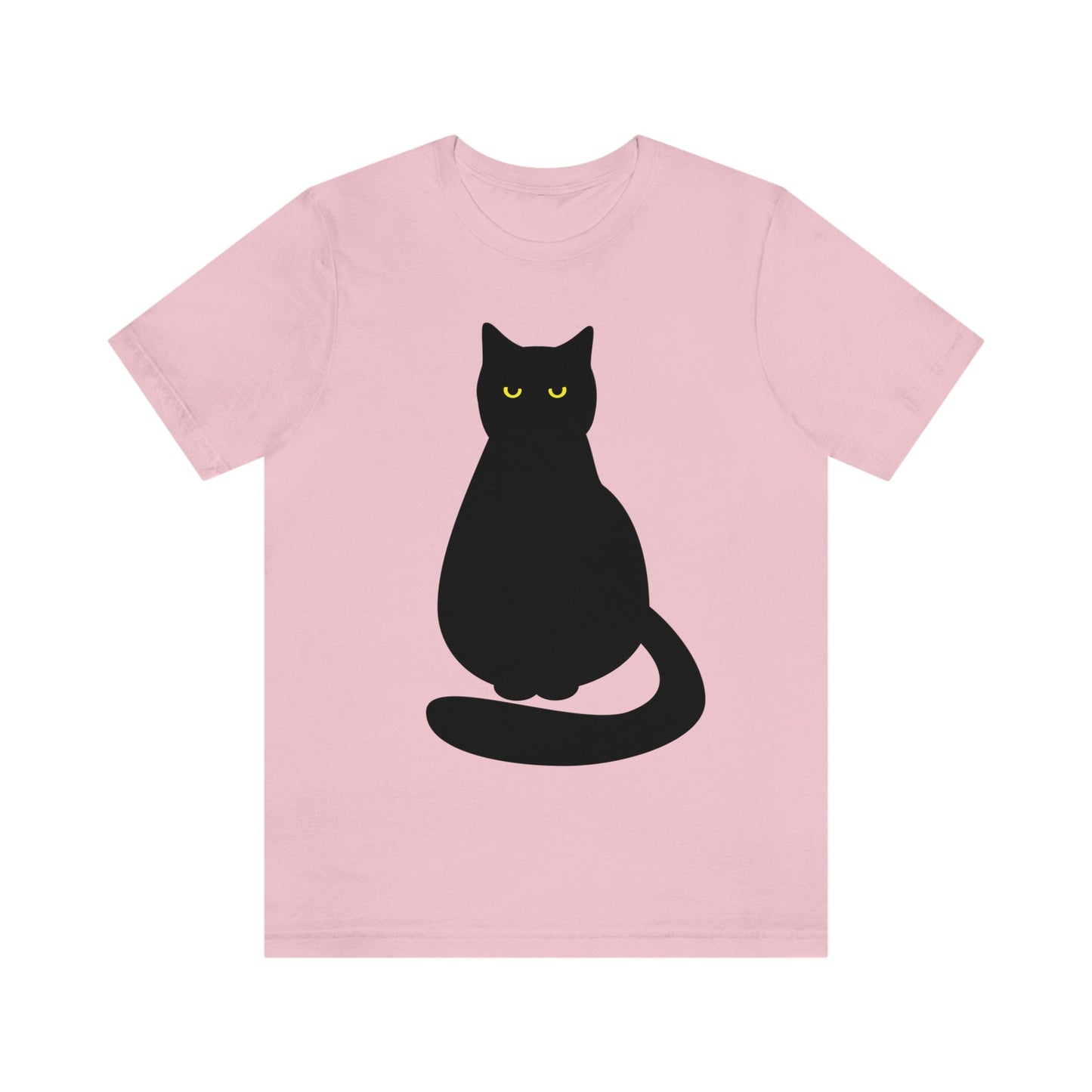 Black Cat with Eyes Animals Kitties Lovers Unisex Jersey Short Sleeve T-Shirt Ichaku [Perfect Gifts Selection]