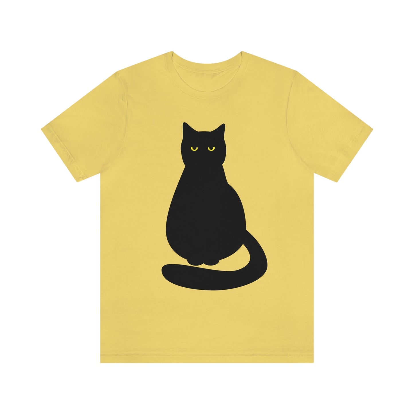 Black Cat with Eyes Animals Kitties Lovers Unisex Jersey Short Sleeve T-Shirt Ichaku [Perfect Gifts Selection]