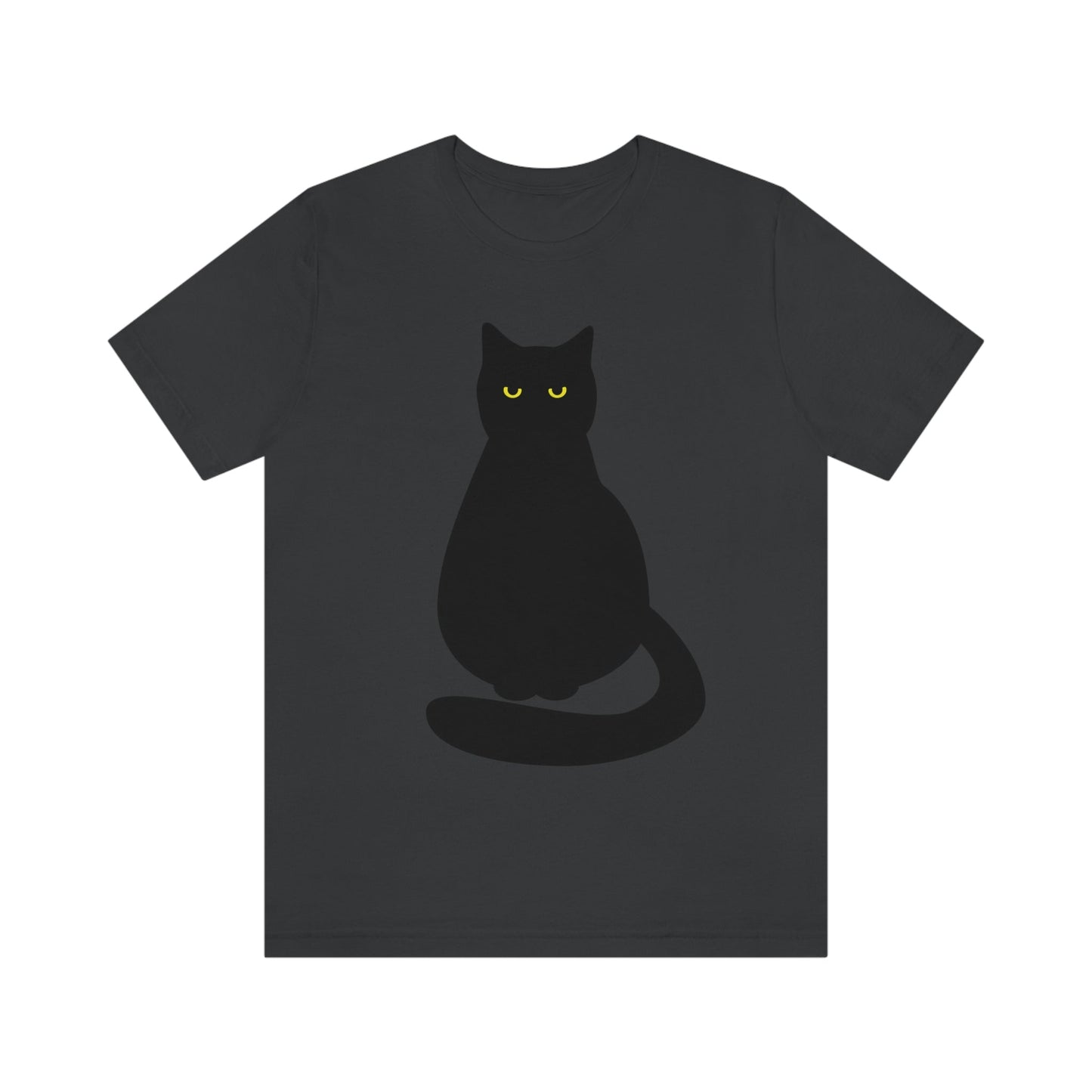 Black Cat with Eyes Animals Kitties Lovers Unisex Jersey Short Sleeve T-Shirt Ichaku [Perfect Gifts Selection]