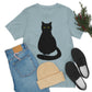 Black Cat with Eyes Animals Kitties Lovers Unisex Jersey Short Sleeve T-Shirt Ichaku [Perfect Gifts Selection]