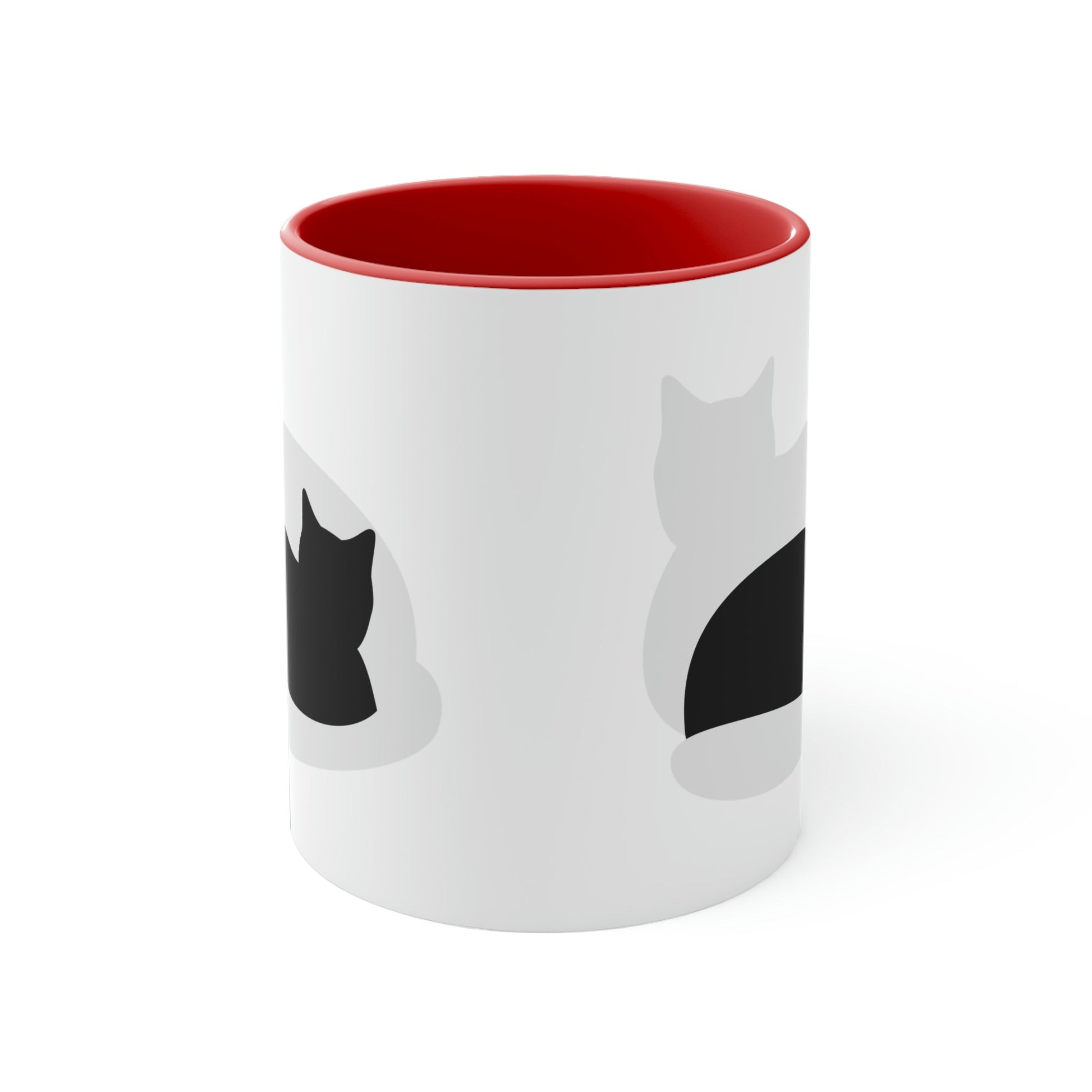 Black White Cat with Shadow Dzen Animals Lovers Accent Coffee Mug 11oz Ichaku [Perfect Gifts Selection]