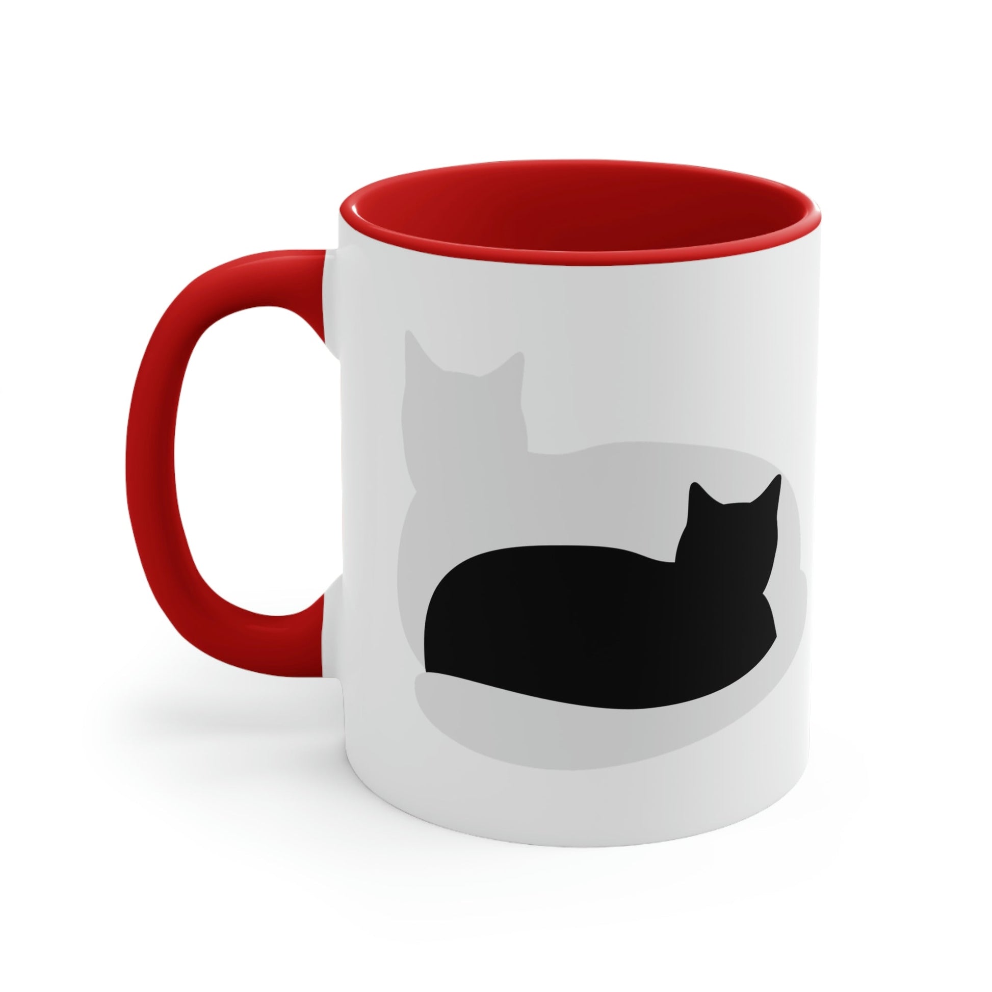 Black White Cat with Shadow Dzen Animals Lovers Accent Coffee Mug 11oz Ichaku [Perfect Gifts Selection]