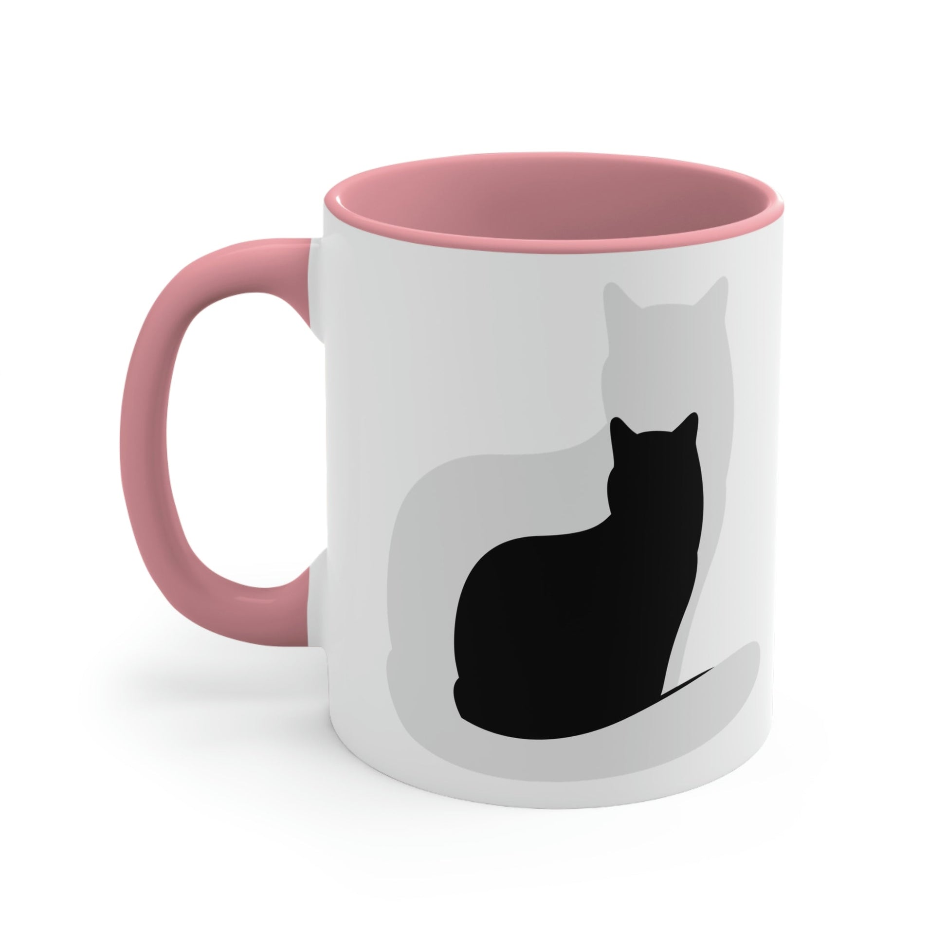 Black White Cat with Shadow Dzen Animals Lovers Accent Coffee Mug 11oz Ichaku [Perfect Gifts Selection]