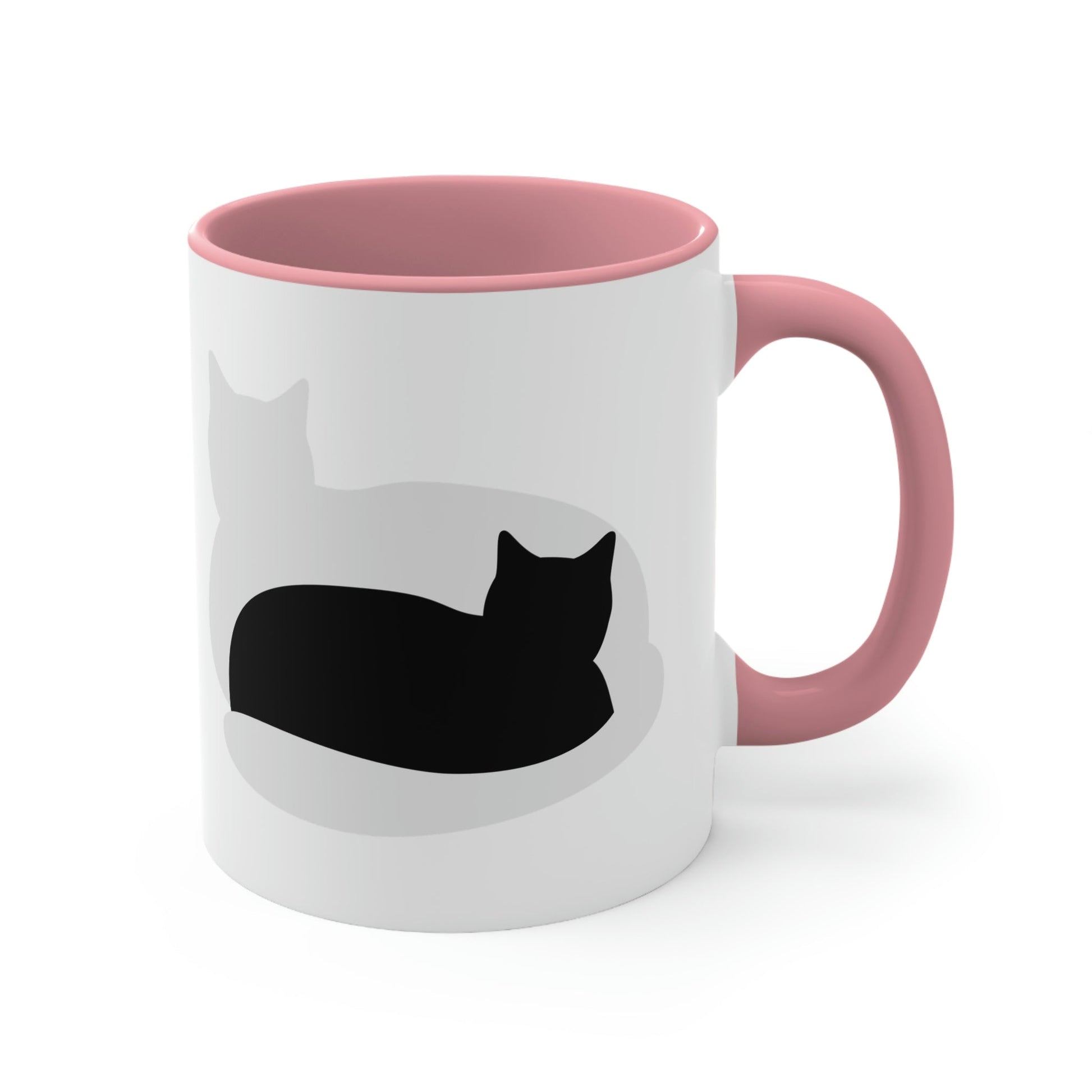 Black White Cat with Shadow Dzen Animals Lovers Accent Coffee Mug 11oz Ichaku [Perfect Gifts Selection]