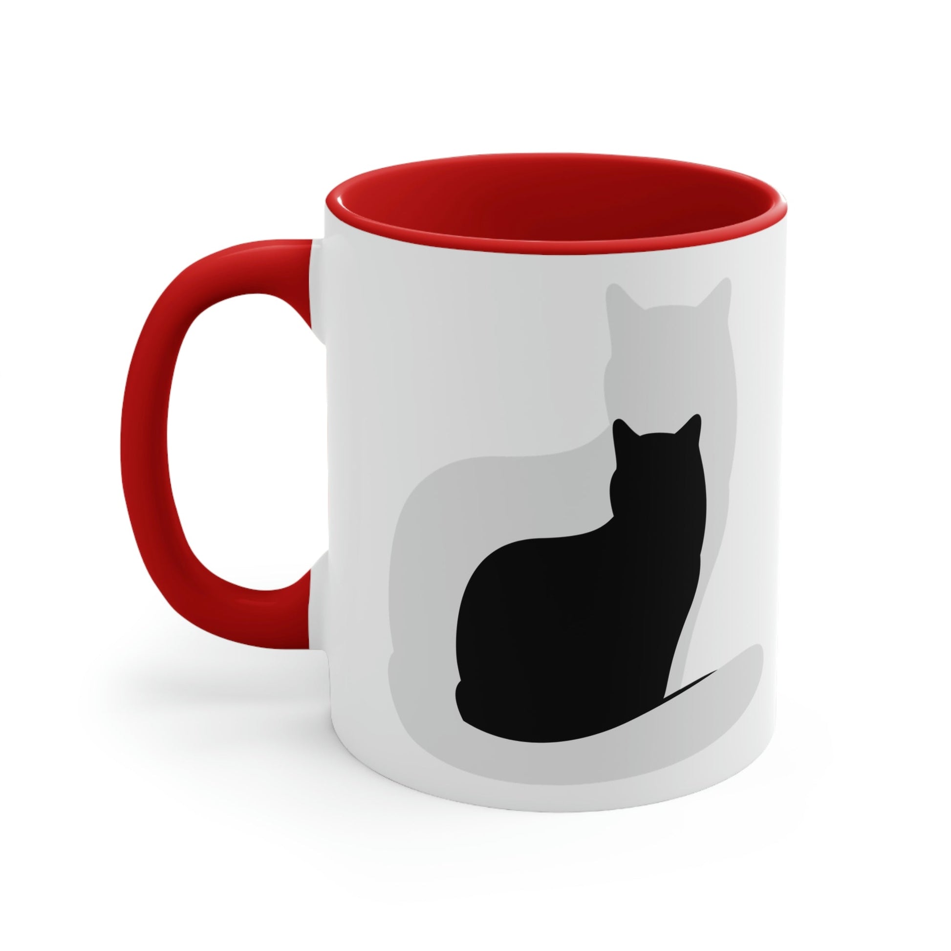 Black White Cat with Shadow Dzen Animals Lovers Accent Coffee Mug 11oz Ichaku [Perfect Gifts Selection]