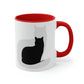 Black White Cat with Shadow Dzen Animals Lovers Accent Coffee Mug 11oz Ichaku [Perfect Gifts Selection]
