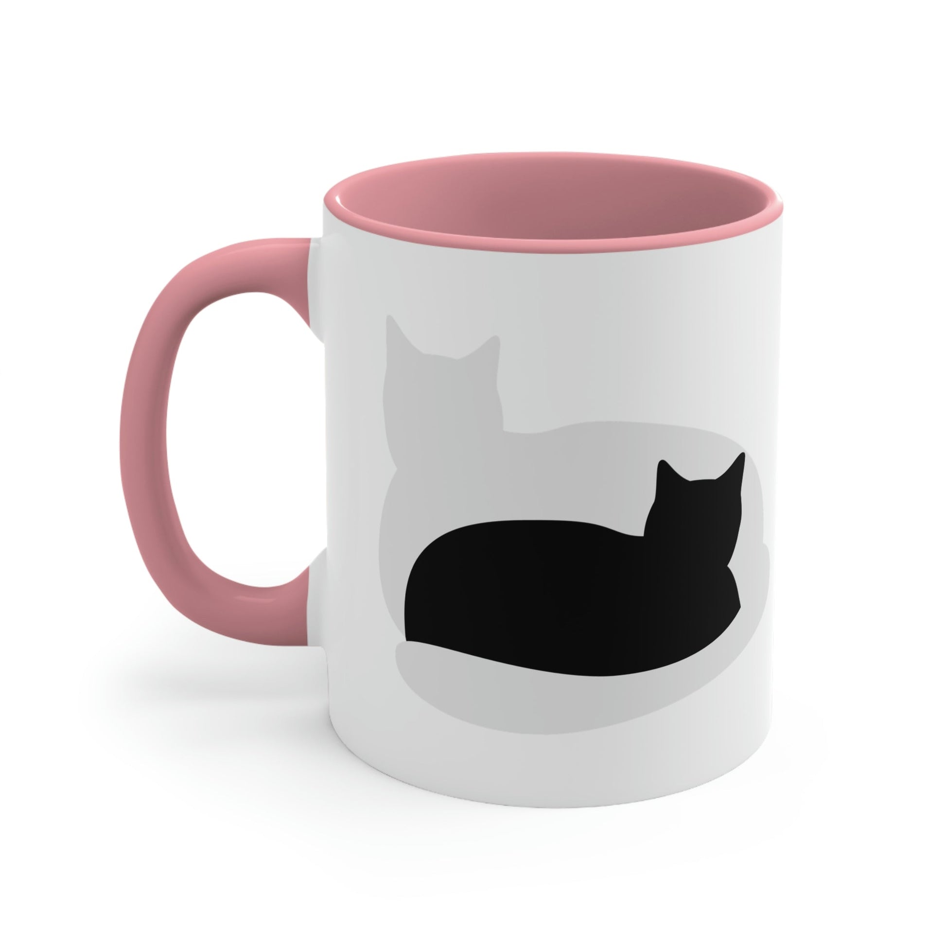 Black White Cat with Shadow Dzen Animals Lovers Accent Coffee Mug 11oz Ichaku [Perfect Gifts Selection]