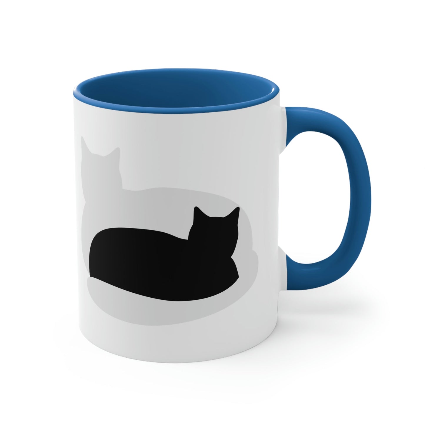 Black White Cat with Shadow Dzen Animals Lovers Accent Coffee Mug 11oz Ichaku [Perfect Gifts Selection]