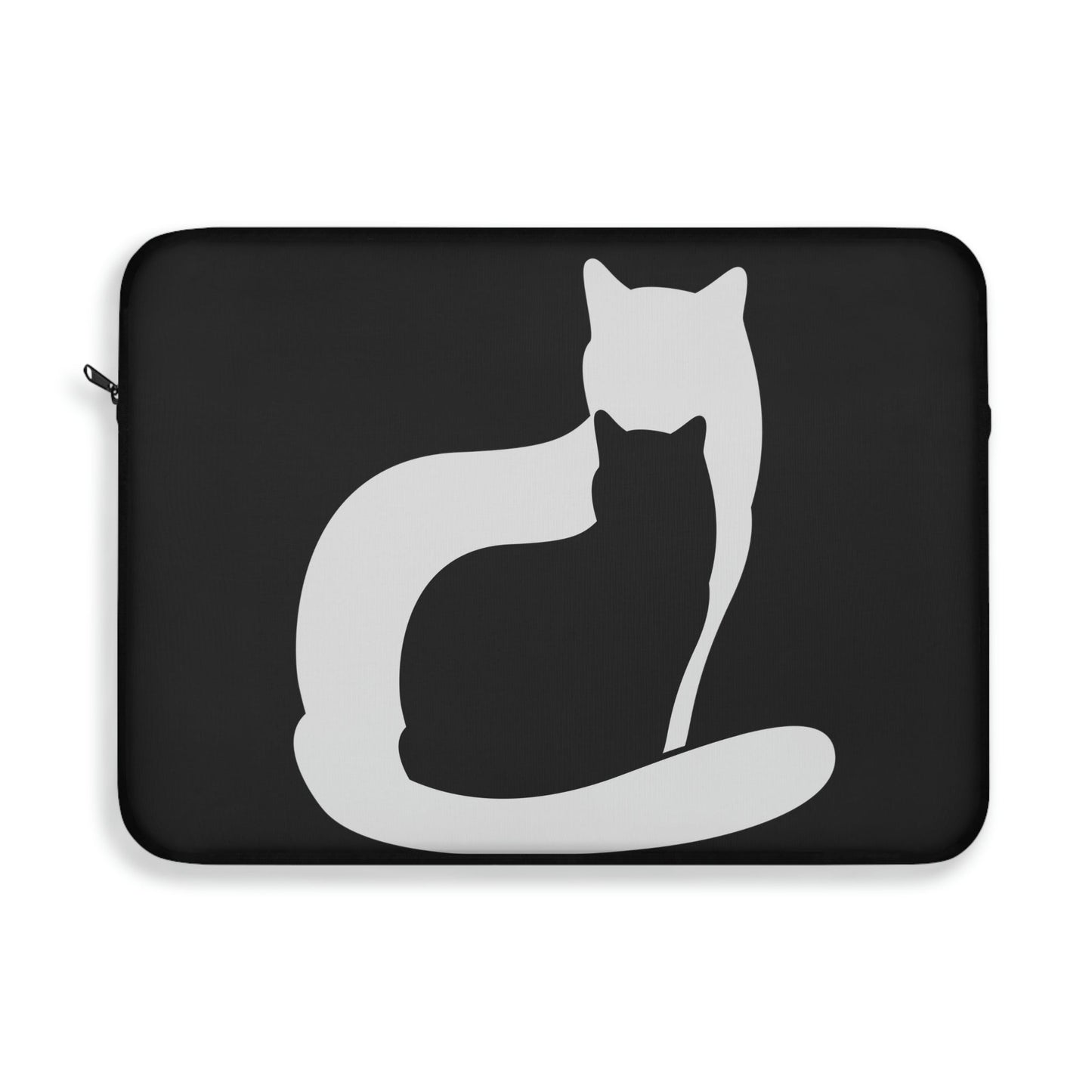 Black White Cat with Shadow Dzen Animals Lovers Laptop Sleeve Ichaku [Perfect Gifts Selection]