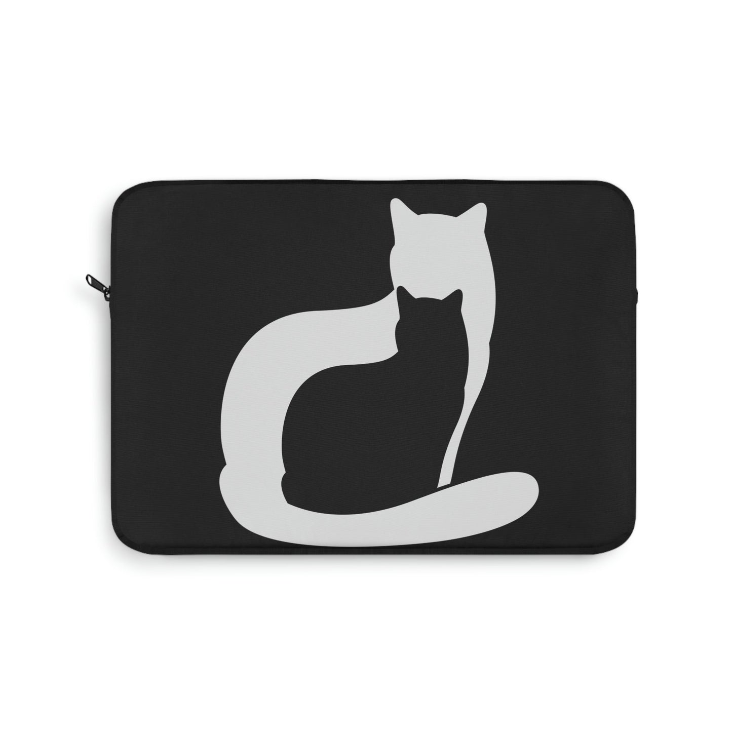 Black White Cat with Shadow Dzen Animals Lovers Laptop Sleeve Ichaku [Perfect Gifts Selection]