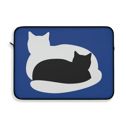 Black White Cat with Shadow Dzen Animals Lovers Laptop Sleeve Ichaku [Perfect Gifts Selection]