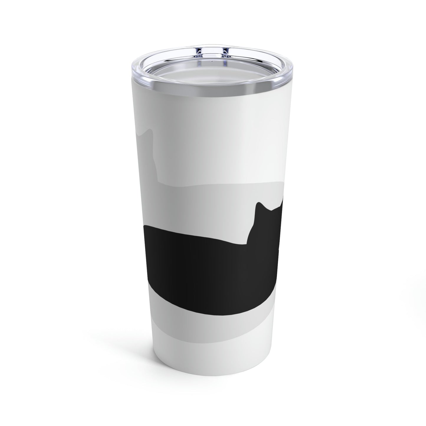 Black White Cat with Shadow Dzen Animals Lovers Stainless Steel Hot or Cold Vacuum Tumbler 20oz Ichaku [Perfect Gifts Selection]