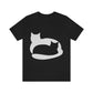 Black White Cat with Shadow Dzen Animals Lovers Unisex Jersey Short Sleeve T-Shirt Ichaku [Perfect Gifts Selection]