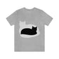 Black White Cat with Shadow Dzen Animals Lovers Unisex Jersey Short Sleeve T-Shirt Ichaku [Perfect Gifts Selection]