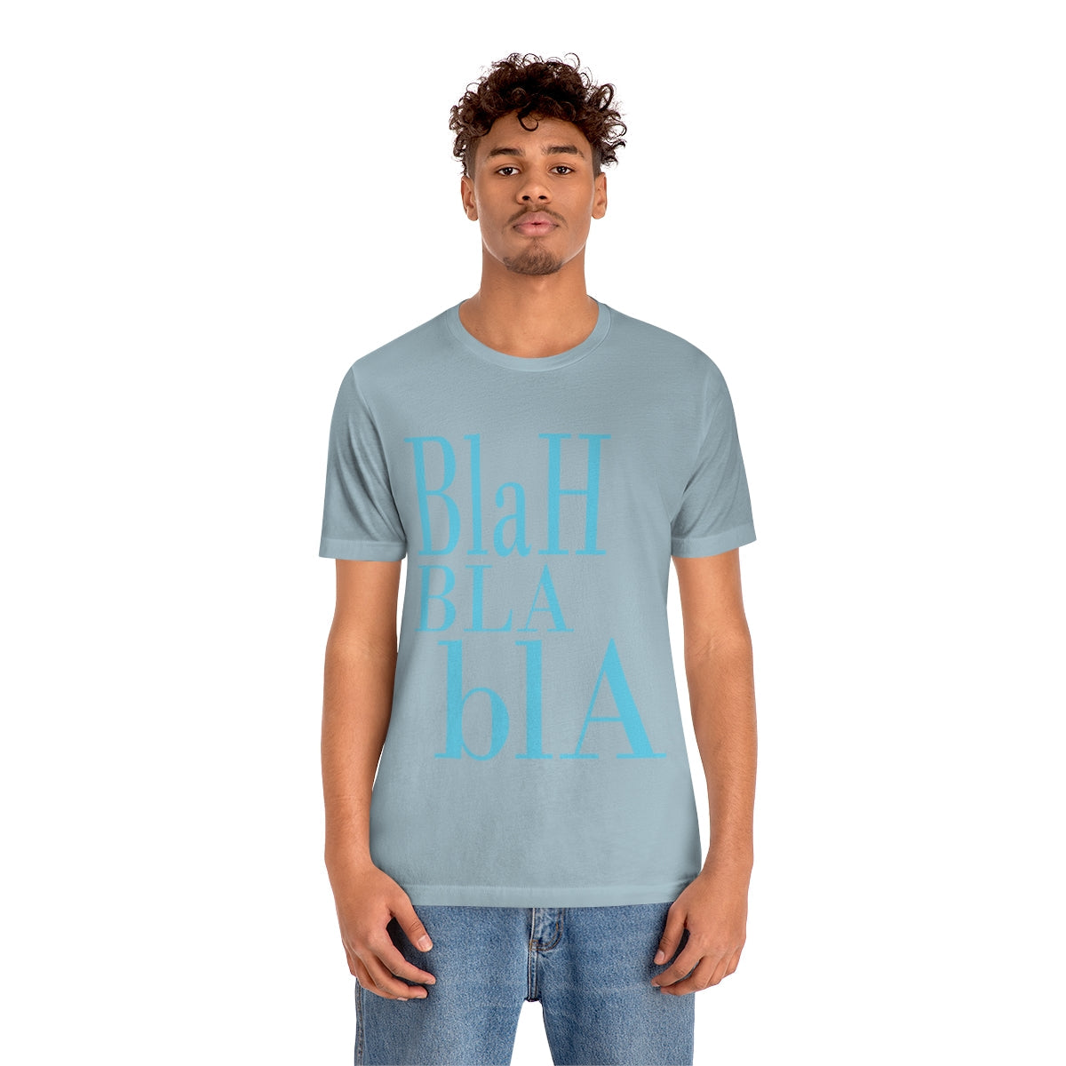 Blah Bla Bla Funny Typography Jersey Short Sleeve T-Shirt Ichaku [Perfect Gifts Selection]