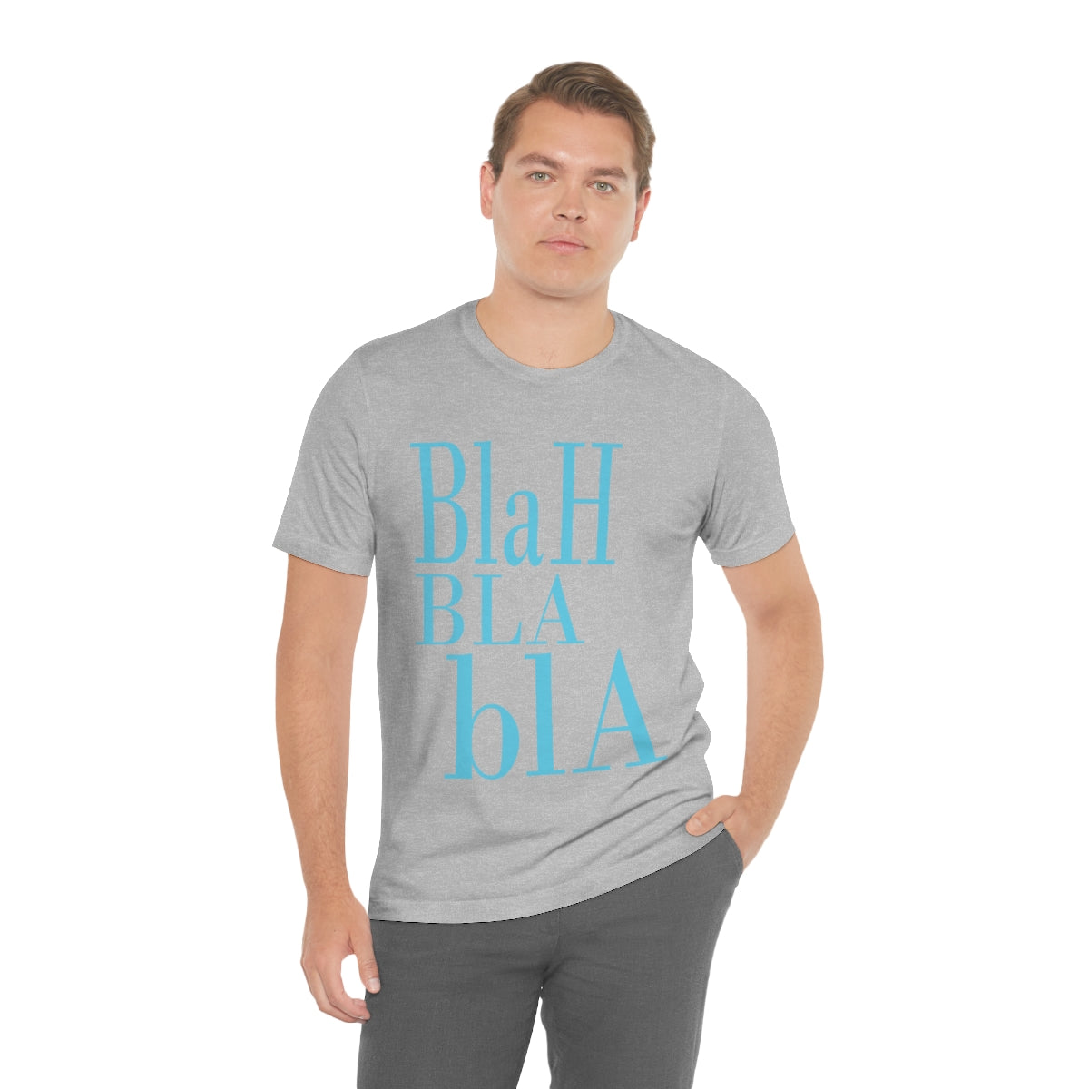 Blah Bla Bla Funny Typography Jersey Short Sleeve T-Shirt Ichaku [Perfect Gifts Selection]