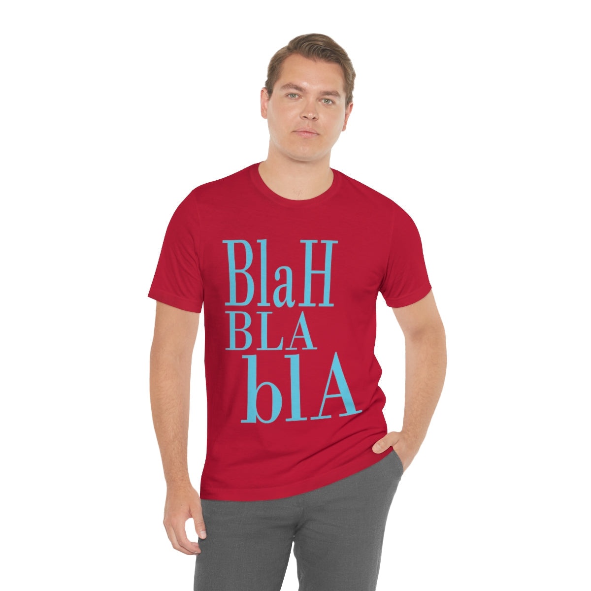 Blah Bla Bla Funny Typography Jersey Short Sleeve T-Shirt Ichaku [Perfect Gifts Selection]