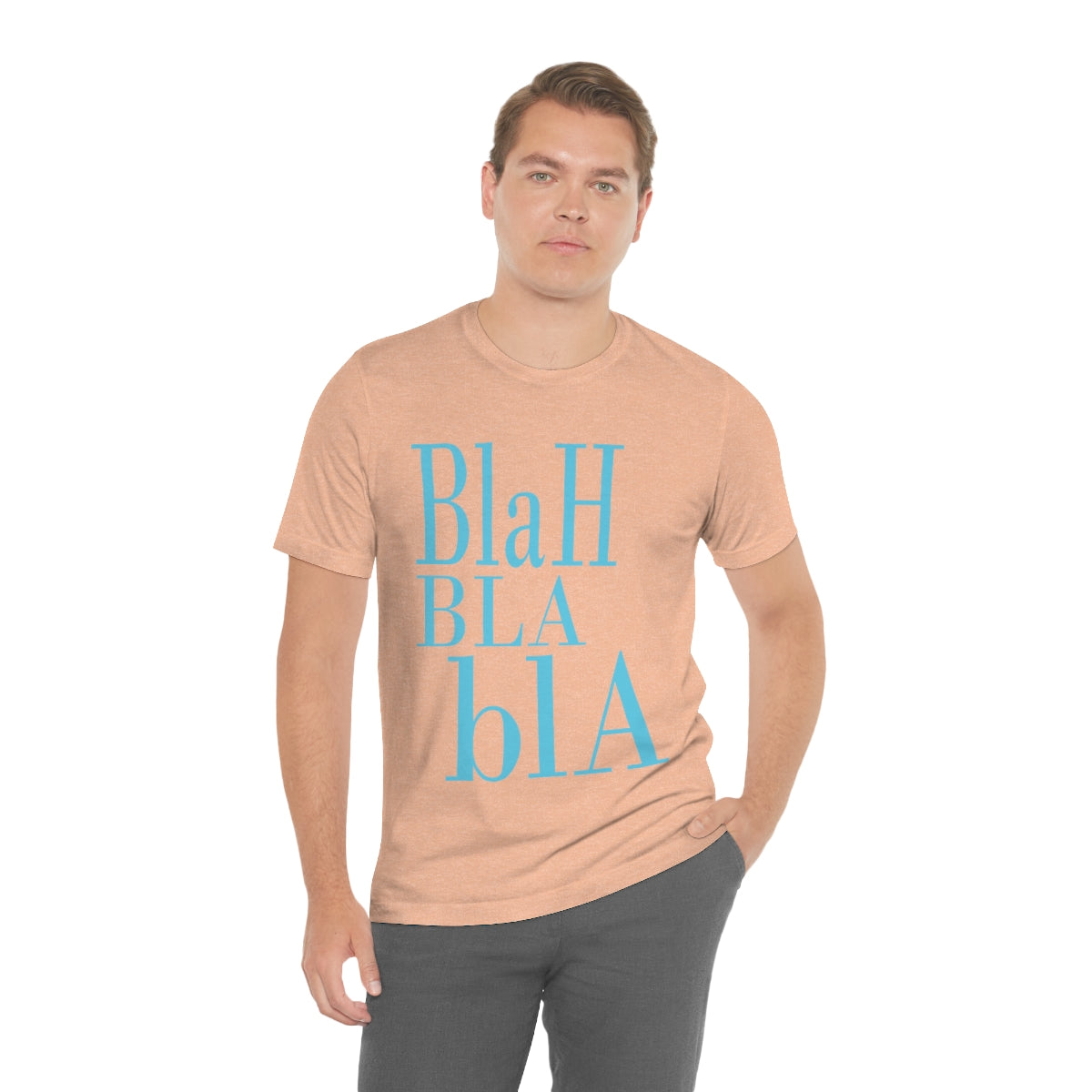 Blah Bla Bla Funny Typography Jersey Short Sleeve T-Shirt Ichaku [Perfect Gifts Selection]