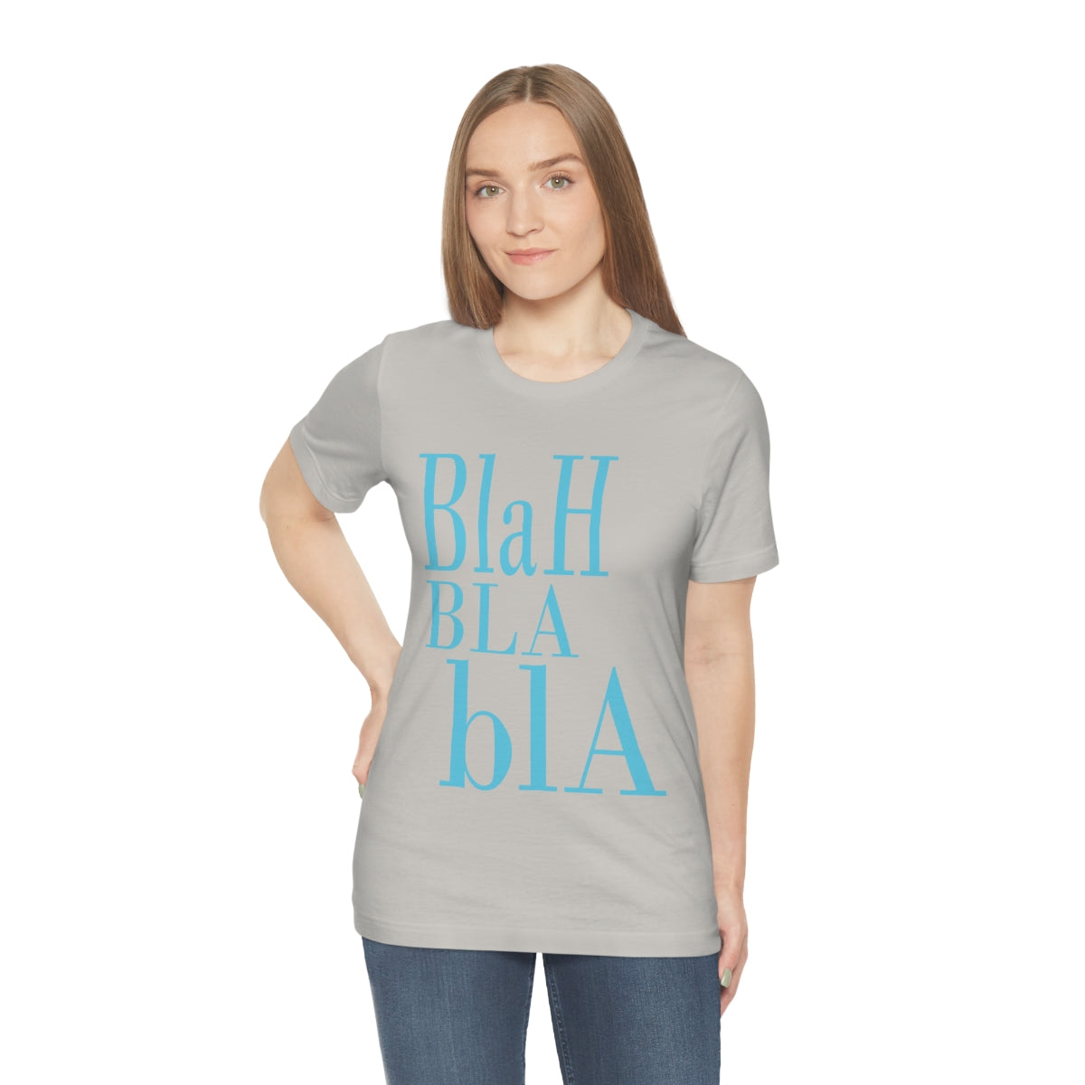 Blah Bla Bla Funny Typography Jersey Short Sleeve T-Shirt Ichaku [Perfect Gifts Selection]