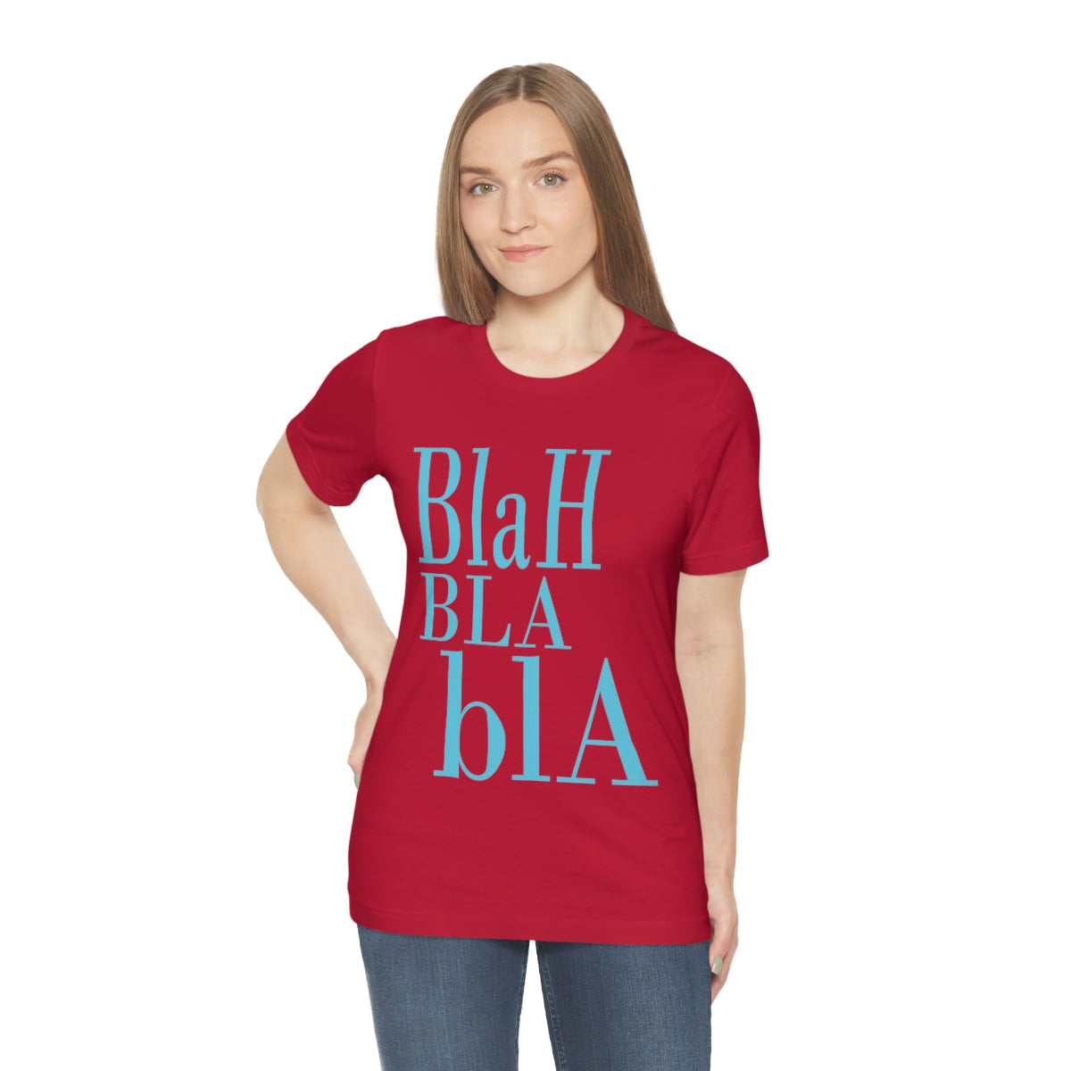 Blah Bla Bla Funny Typography Jersey Short Sleeve T-Shirt Ichaku [Perfect Gifts Selection]