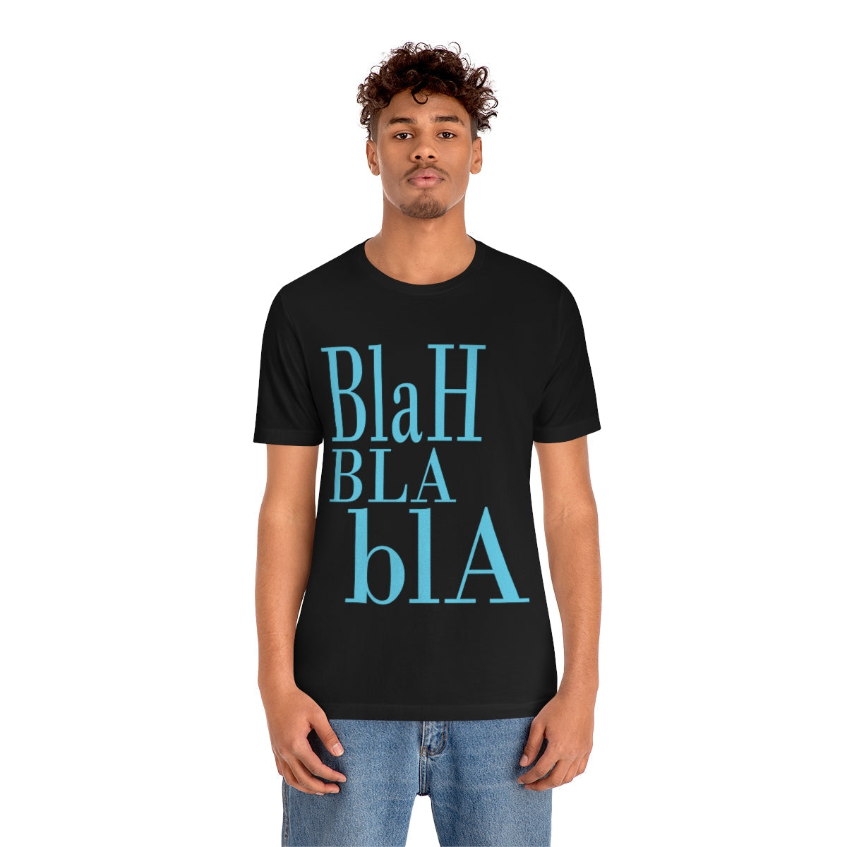 Blah Bla Bla Funny Typography Jersey Short Sleeve T-Shirt Ichaku [Perfect Gifts Selection]