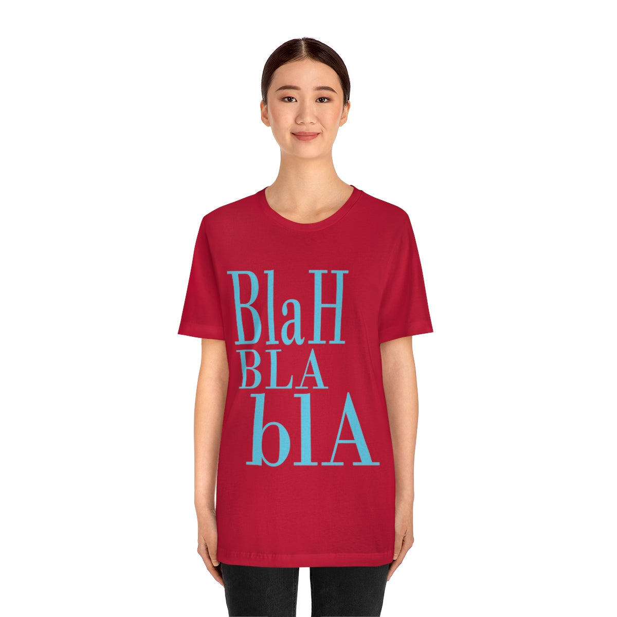 Blah Bla Bla Funny Typography Jersey Short Sleeve T-Shirt Ichaku [Perfect Gifts Selection]