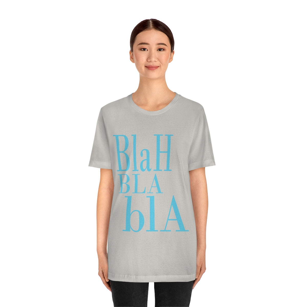 Blah Bla Bla Funny Typography Jersey Short Sleeve T-Shirt Ichaku [Perfect Gifts Selection]