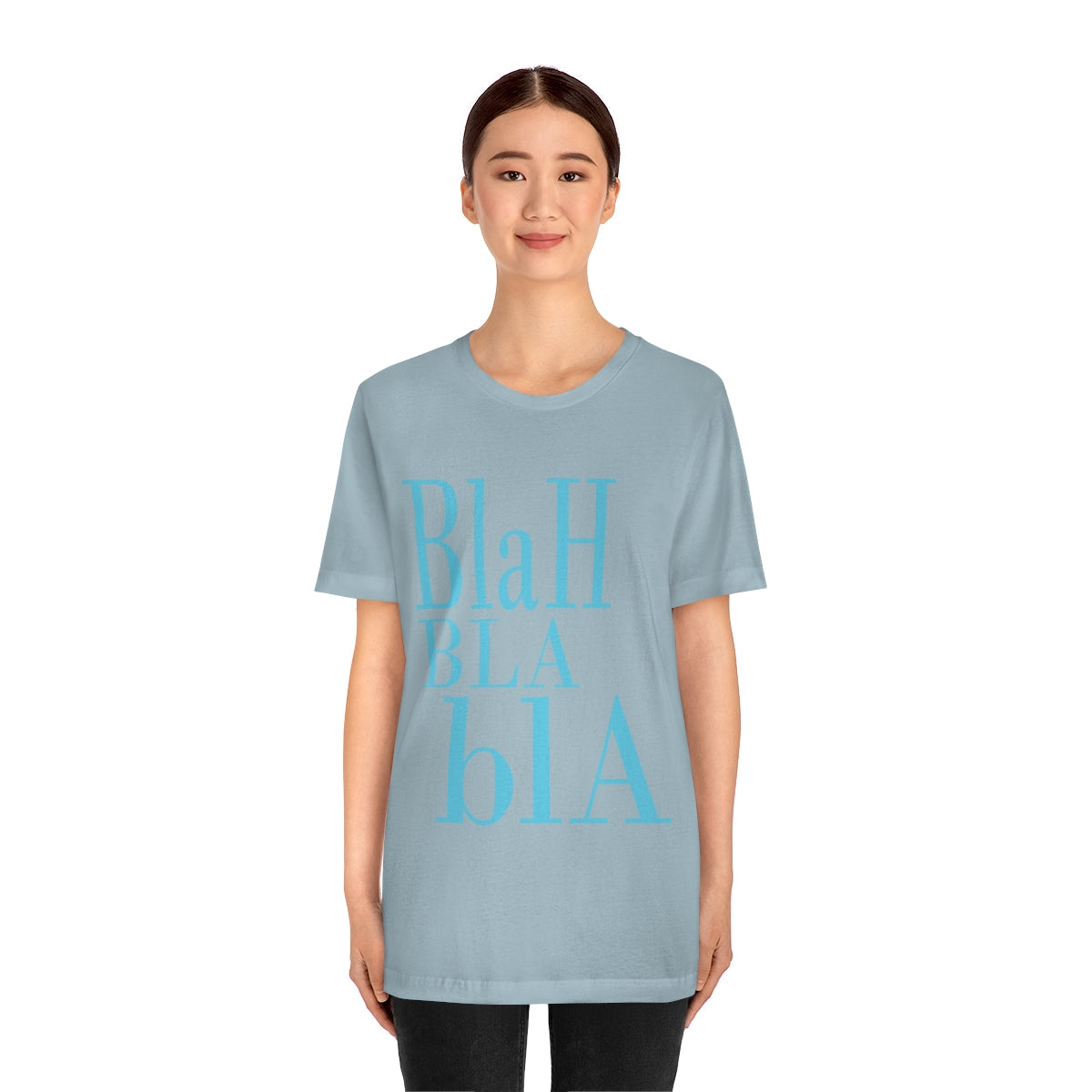 Blah Bla Bla Funny Typography Jersey Short Sleeve T-Shirt Ichaku [Perfect Gifts Selection]