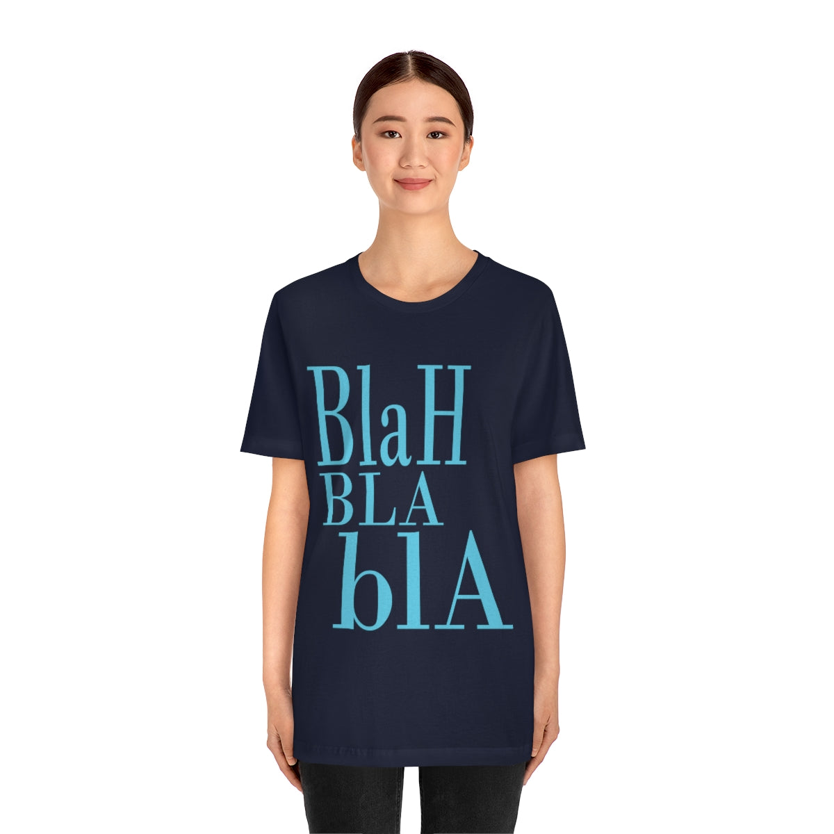 Blah Bla Bla Funny Typography Jersey Short Sleeve T-Shirt Ichaku [Perfect Gifts Selection]