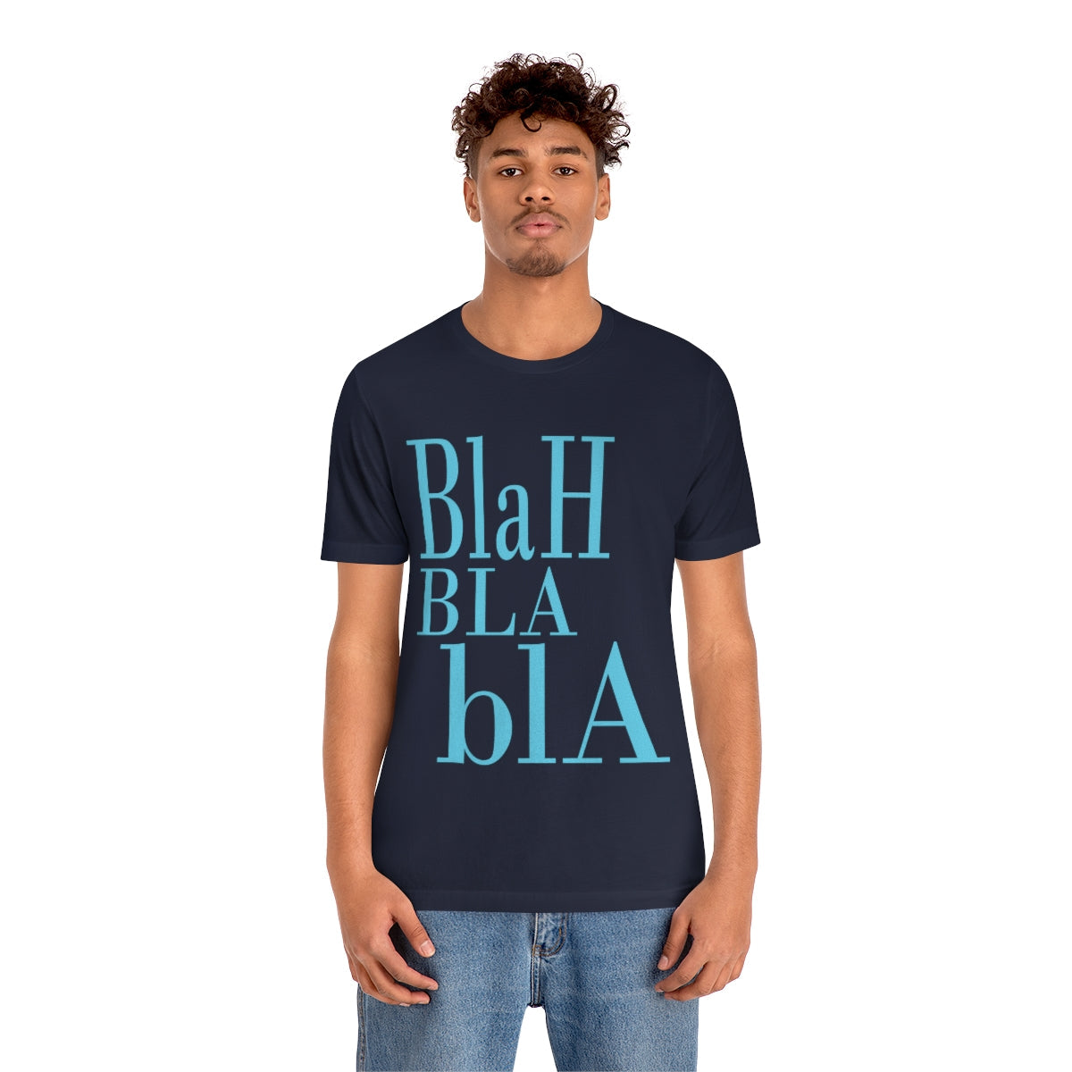 Blah Bla Bla Funny Typography Jersey Short Sleeve T-Shirt Ichaku [Perfect Gifts Selection]