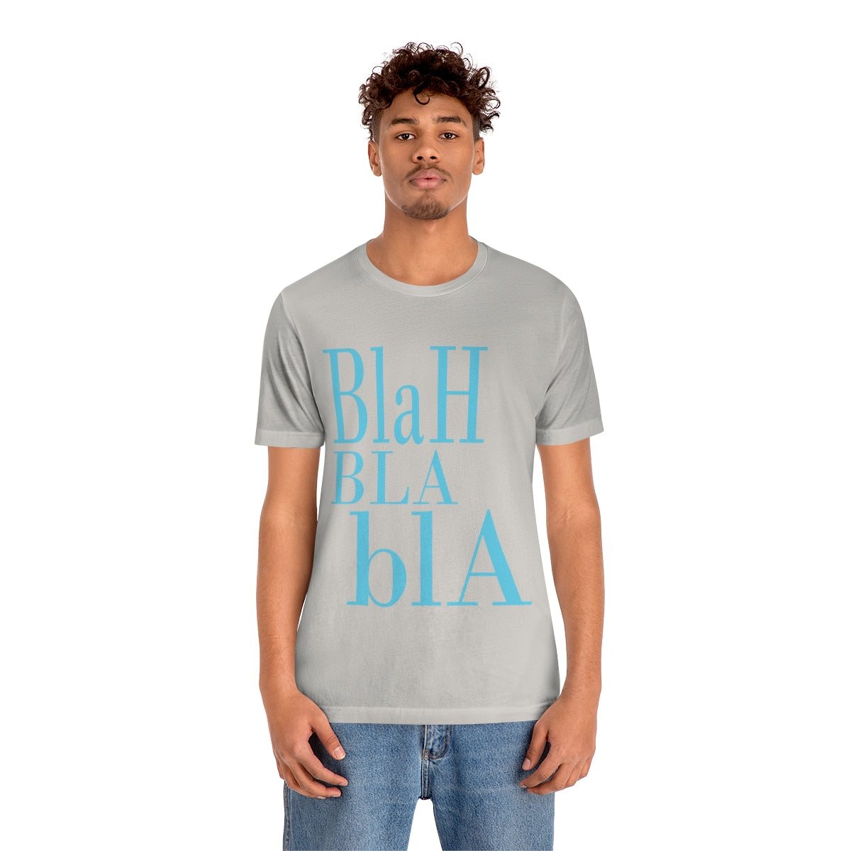 Blah Bla Bla Funny Typography Jersey Short Sleeve T-Shirt Ichaku [Perfect Gifts Selection]